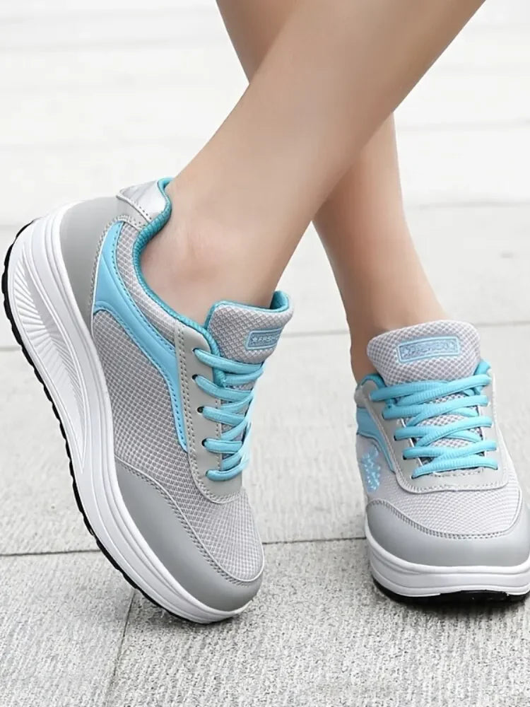 Breathable Air Mesh Walking Shoes – Lightweight Platform Sneakers