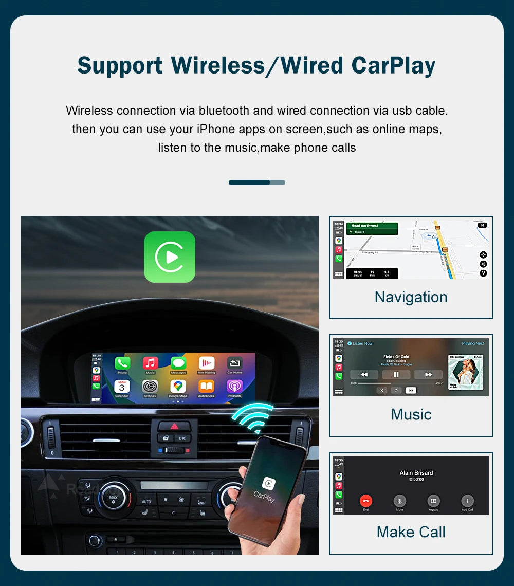 8.8'' Wireless CarPlay & Android Auto for BMW 3/5 Series – CCC & CIC Multimedia Screen