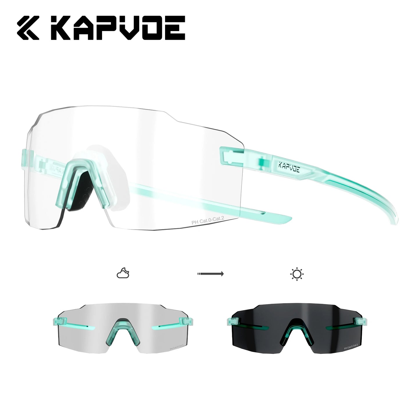 Kapvoe Fashion Sunglasses for Men Photochromic Runnning Glasses Light-Weight Cycling Glasses Bike Women UV400 Hiking Eyewear