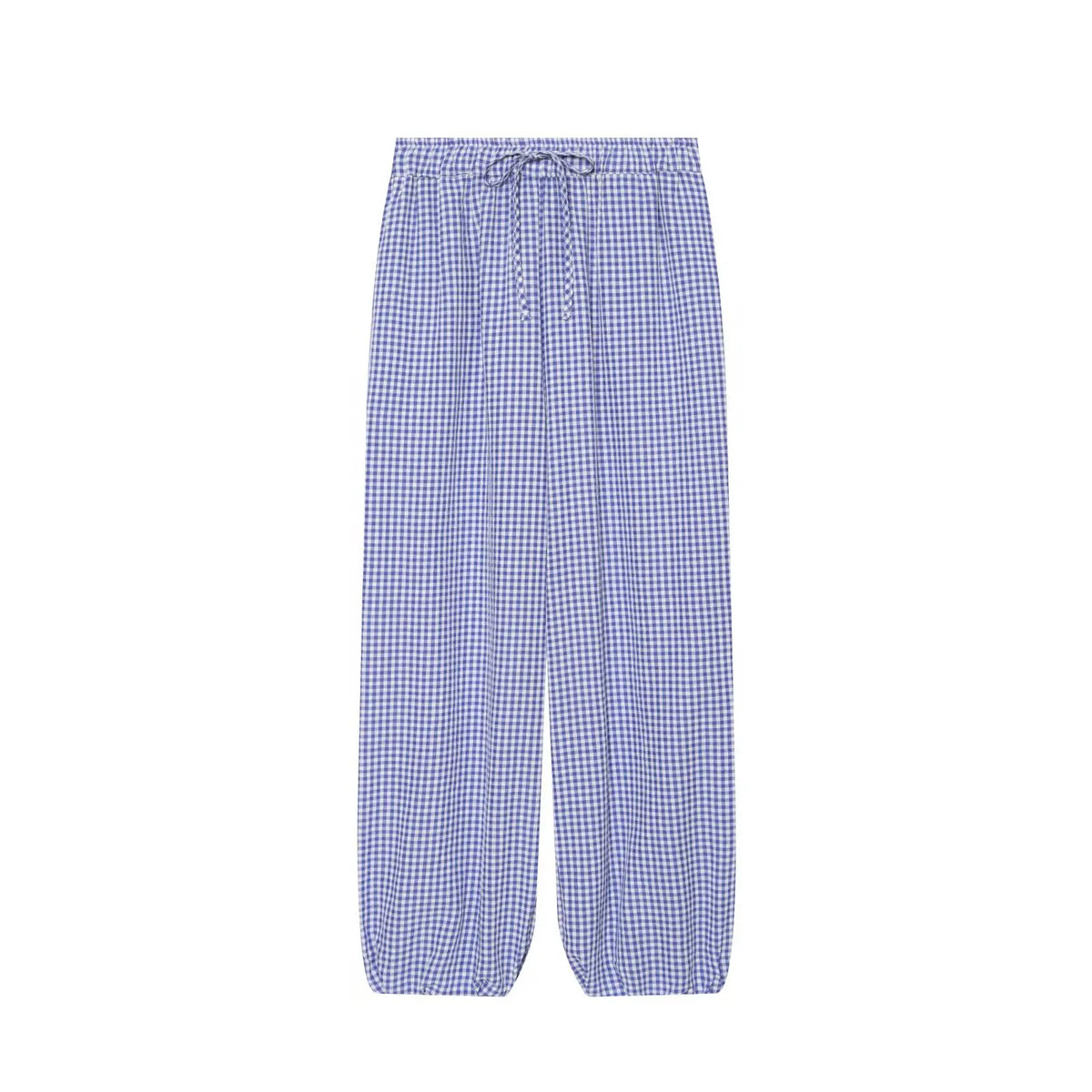 Women's Plaid Drawstring Lantern Pants