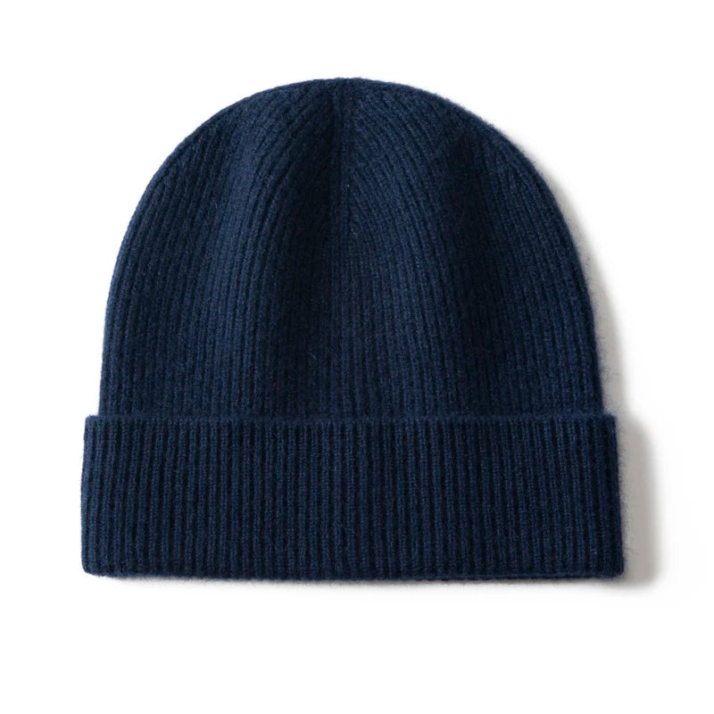 MERRILAMB Men's Pure Cashmere Ribbed Beanie | Soft & Warm