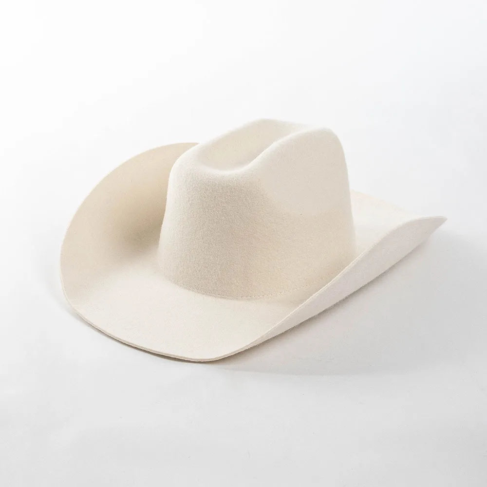 USPOP Wide Brim Wool Cowboy Hat – Unisex Felt Fedora