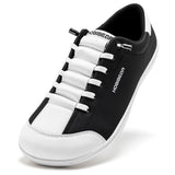 HOBIBEAR Unisex Barefoot Wide Toe Shoes Women Men Artificial Leather Minimalist Sneakers Adjustable Slip On Walking Shoes