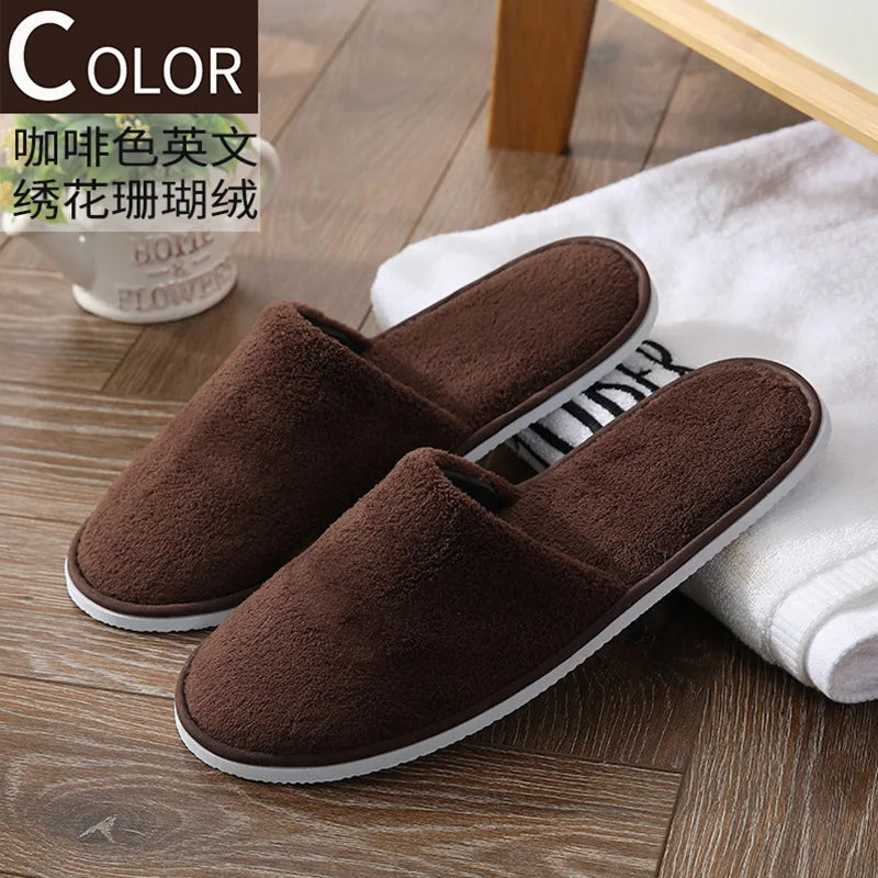 4Pairs/Lot Men Women Kids Disposable Hotel Guest Slippers Cotton Slides Home Travel SPA Slipper Hospitality Cheap Footwear