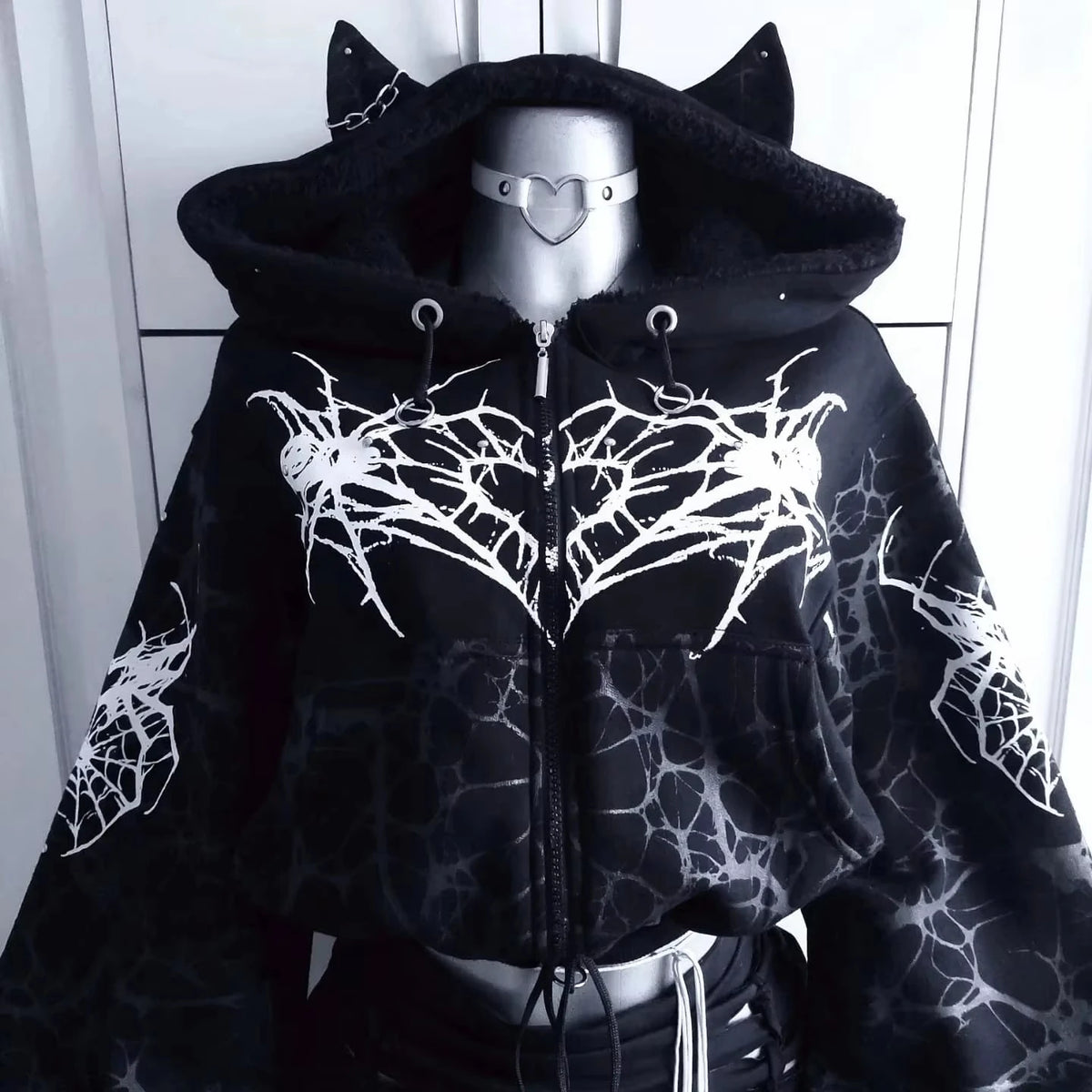 Women’s Y2K Geometric Zip-Up Hoodie