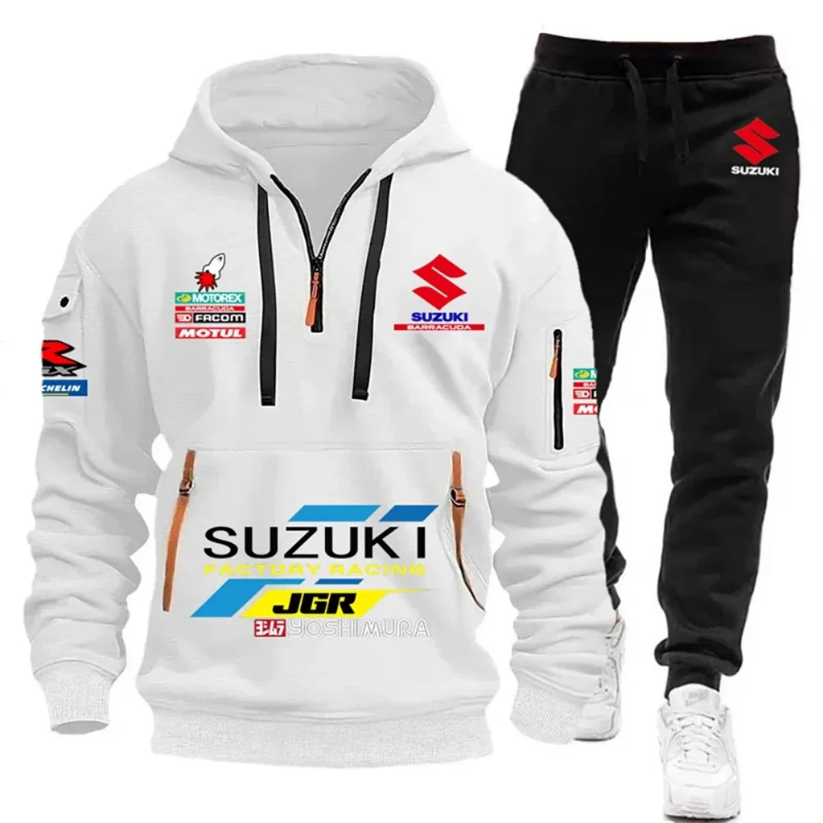 Men’s Multi-Pocket Hoodie & Athletic Pants Set