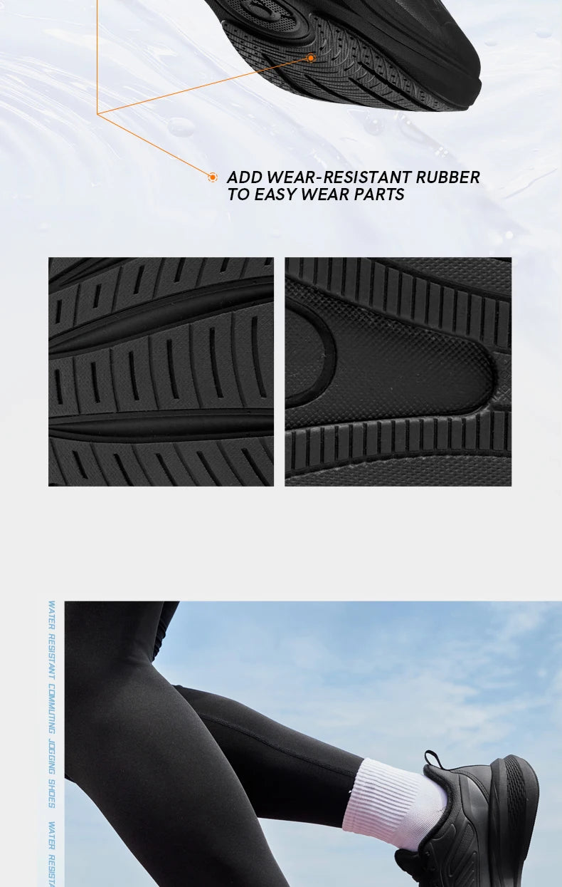 QIAODAN YUYI 4 Winter Running Shoes Men's Sports Shoes Waterproof Absorbing Lightweight Black Fleece Sneakers QXB023244007B