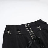 Gothic High-Waist A-Line Midi Skirt | Harajuku Grunge Y2K
