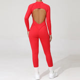 Long Sleeve Zip-Front Yoga Jumpsuit