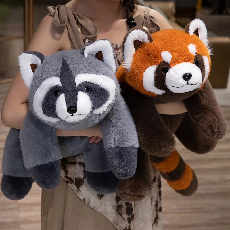 40-65cm Cute High Quality Simulation Animal Raccoon Red Panda Fox Plush Doll Pillow Home Decor For Boys And Girls Christmas Gift