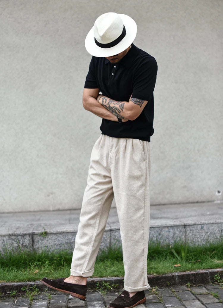 Men's Ramie Cotton Relaxed Summer Pants