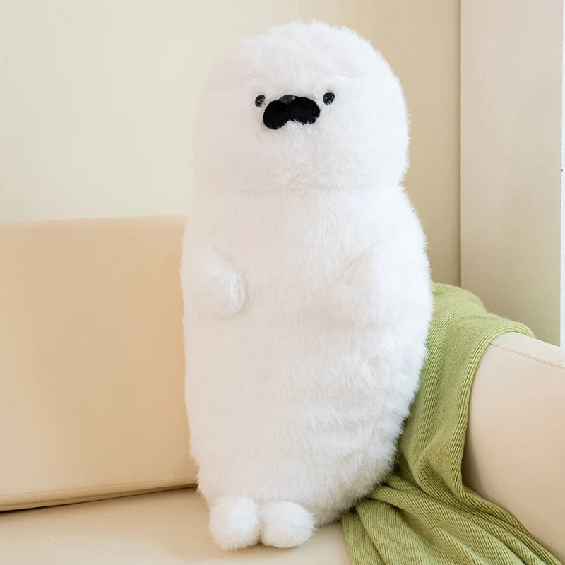 High Quality Cartoon Earphone Seal Sea Otter Plush Toy Ball Round Cushion Throw Pillow for Kids Birthday Gift School Nap Sleep