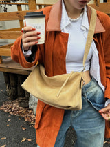 Autumn Winter Fashion Women's Shoulder Crossbody Bag Luxury Designer Brand Ladies Soft Suede Cow Leather High Quality Bag New