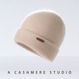 100% Cashmere Beanie Hat – Unisex Knit Winter Cap