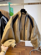 Elegant Stand Collar Zip Jacket for Women
