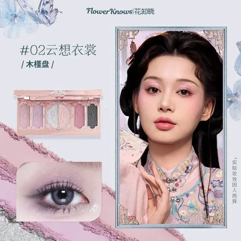 Flower Knows Strawberry Rococo Moonlight Mermaid Jewel Eyeshadow Palette 5 Colors Pearlescent Mashed Potatoes 2023