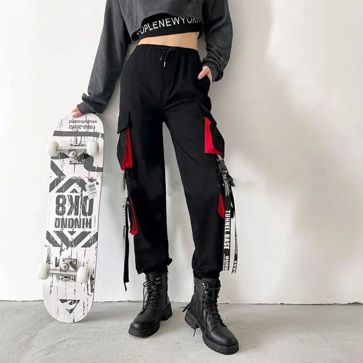 Women's High-Waist Cargo Jogger Pants