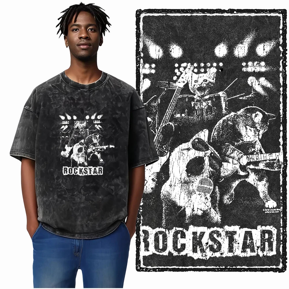 DB Cat Acid-Washed Graphic Tee