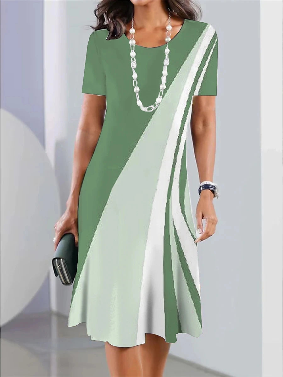 Women’s Striped Short-Sleeve Summer Dress