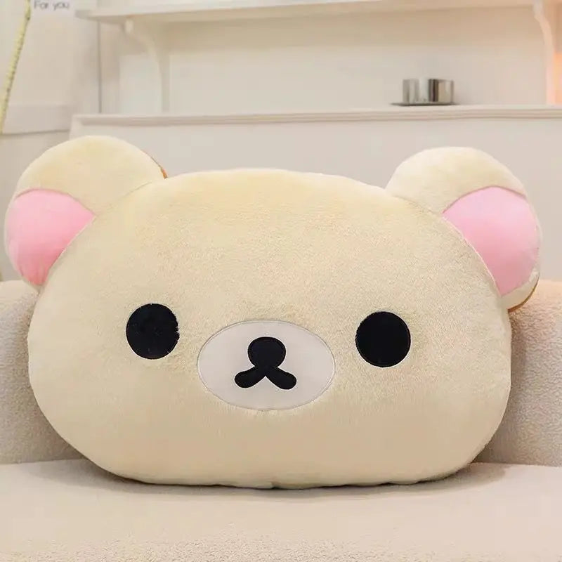 Rilakkuma Plush Bed Headrest Cushion For Dorms Soft Stuffed Bunk Bed Backrest Pillow Cute Decor For College Student Bedrooms