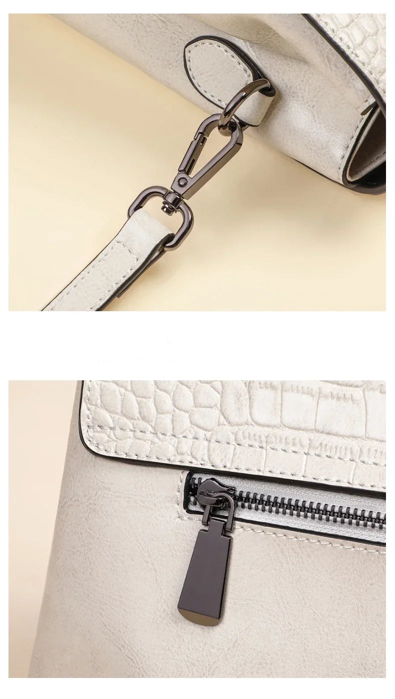 Women's Cow Real Leather Crossbody Bag Female Cowhide Designer Luxury Shoulder Bags Ladies Casual Retro Large Capacity Handbag