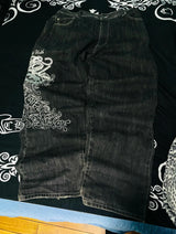Y2K Baggy Cartoon Embroidery Jeans