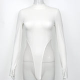 Women's Y2K Half-High Collar Long-Sleeve Slim Bodysuit