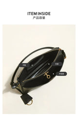 2026 Spring New Luxury Brand Women Shoulder Bags Split Leather Black Handbags Women Fashion Gold Buckle Underarm Bags