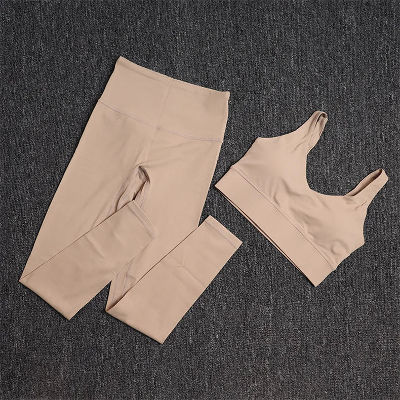 TRY TO BN Gym Sets Woman 2 Piece Sports Bra High Waisted Leggings Fitness Sportswear Women's Tracksuit Yoga Wear Workout Clothes