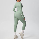 2 PCS Sportswear Yoga Set Gym Clothes Yoga Suits For Women Fitness Set Tracksuits Sports Long Sleeve Crop Top Gym Leggings