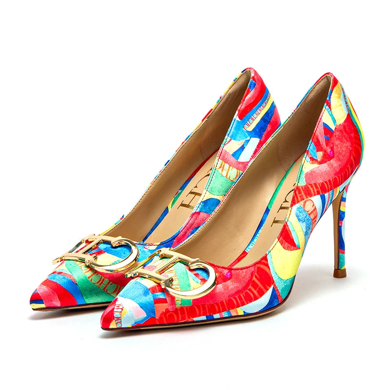 CHCH Women's Pointed Toe Ankle Strap Platform Heels