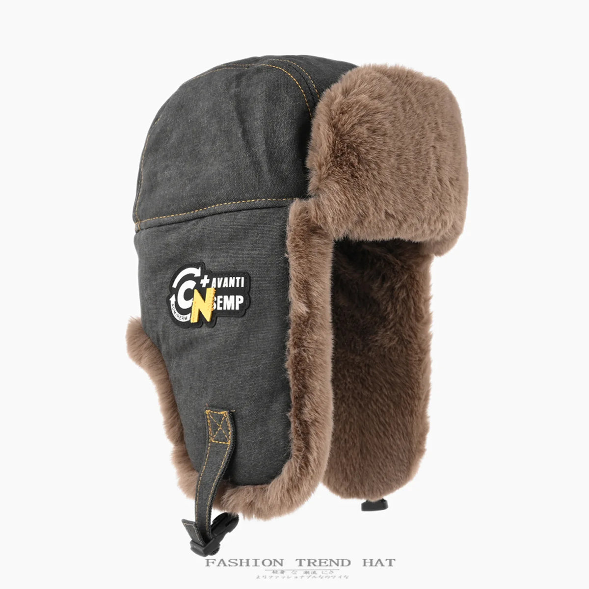 Unisex Winter pilot Thickened Plush Ear-Flap Hat men ski cap winter hat windproof bomber Trendy Patchwork Aviator Trapper cap