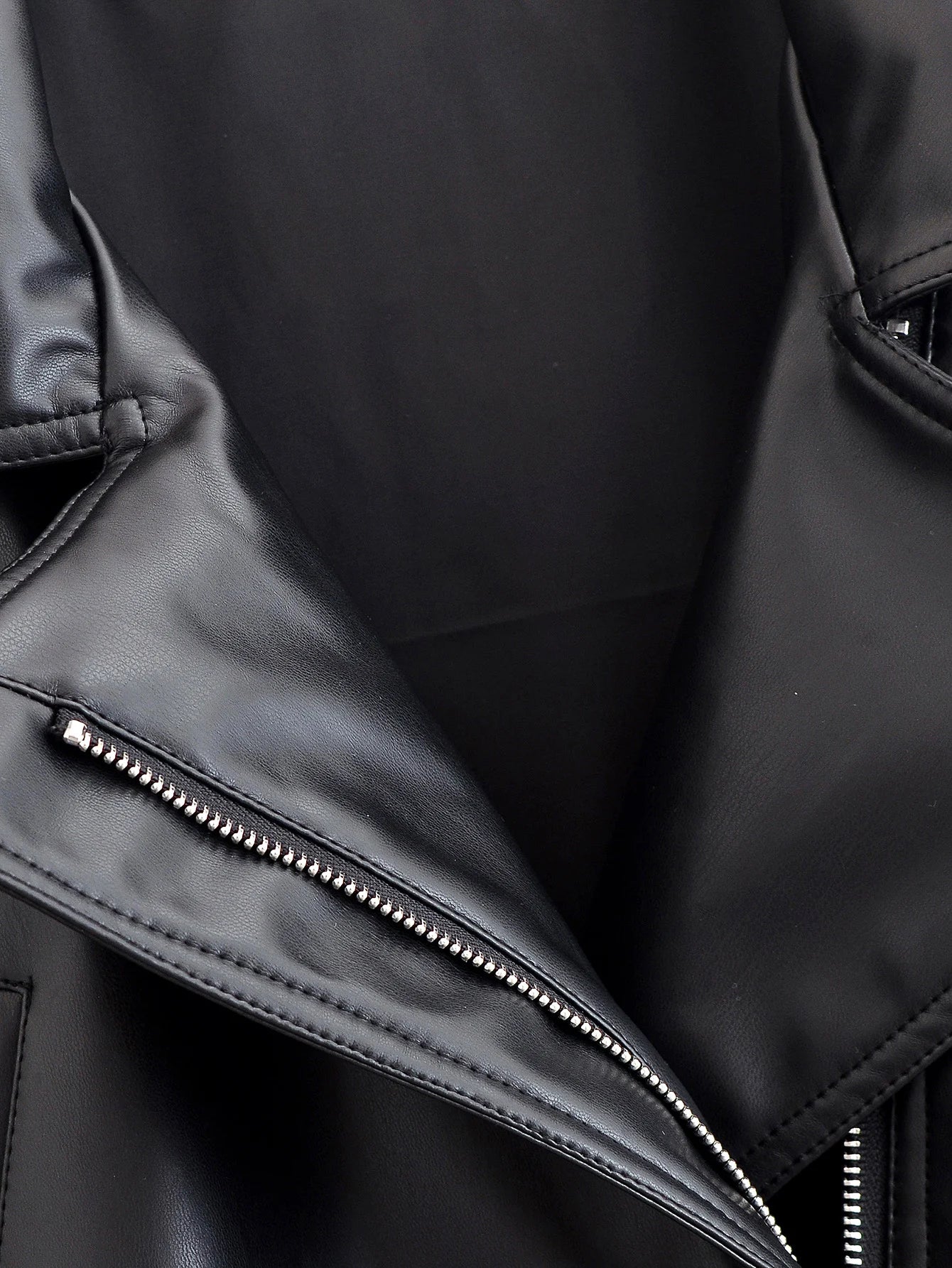 HH Women Vintage Motorcycle Jacket With Belt Faux Leather Trench Coat Long Sleeve Lapel Zipper Jacket Autumn High Street Outwear