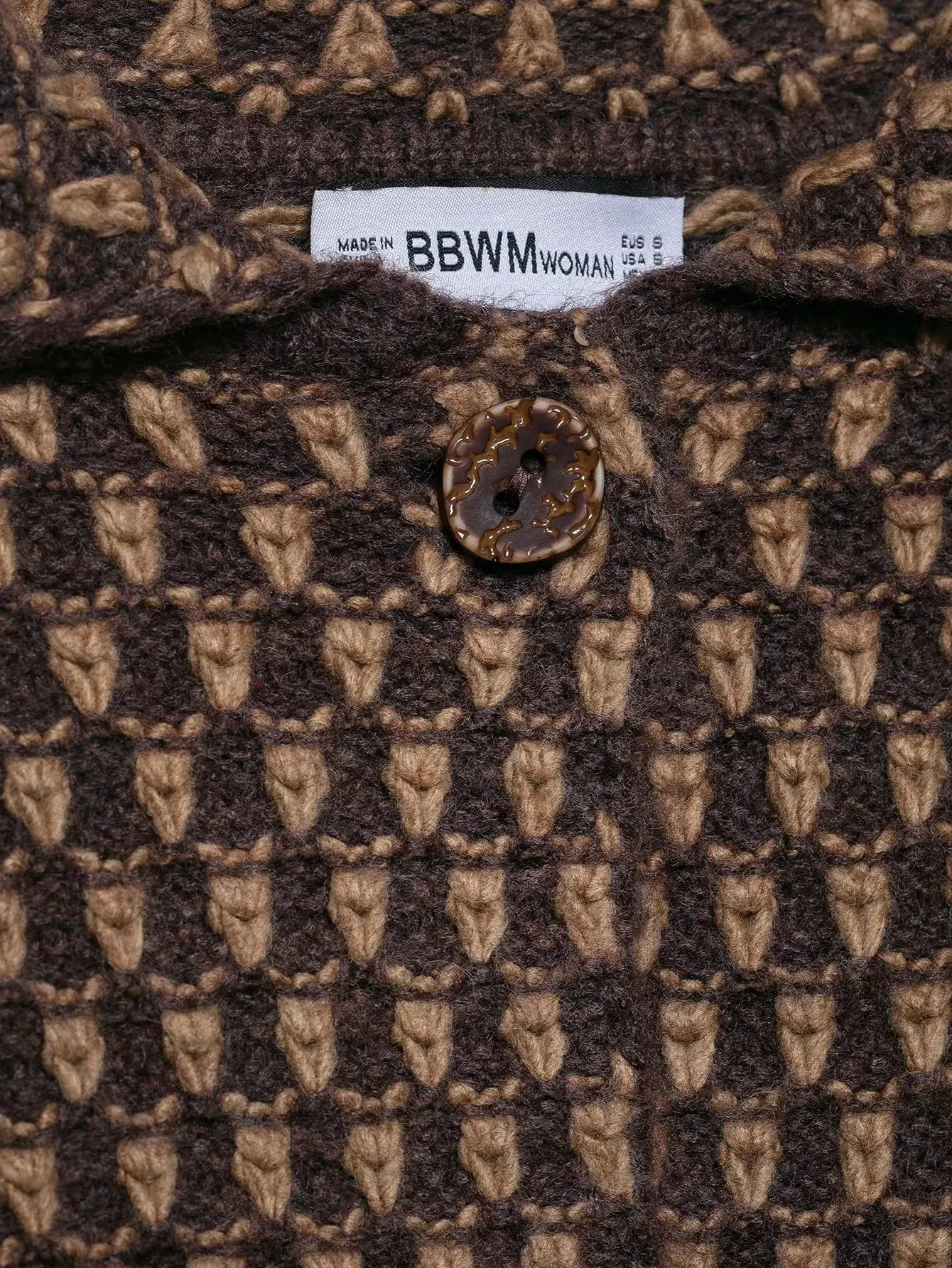 Autumn Brown Knit Cardigan - Elegant USA-Made Loose Sweater Coat