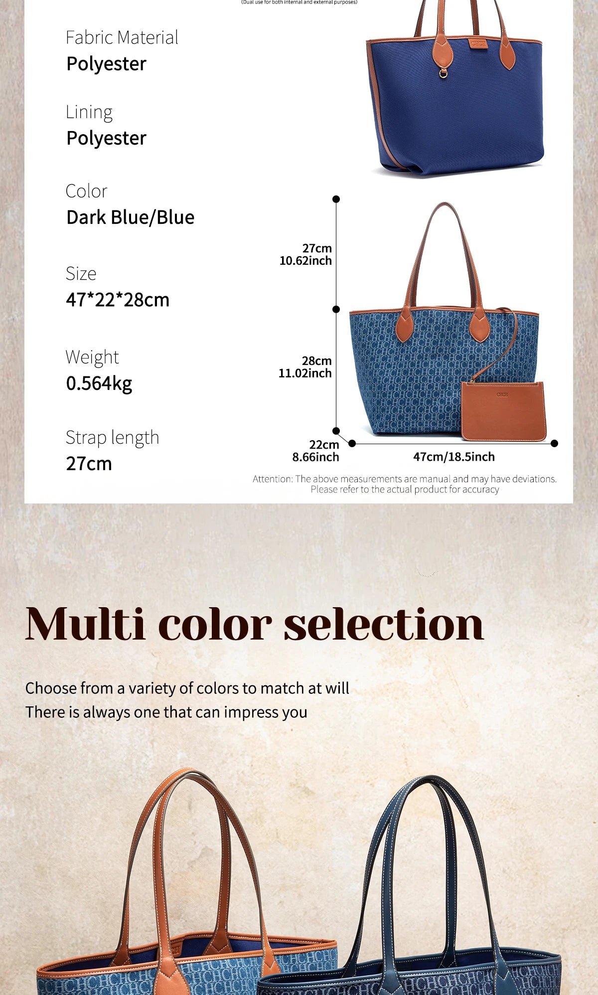 Fashion Classic Women's Large Capacity Tote Bag Autumn/Winter Office Women's Single Shoulder Handbag