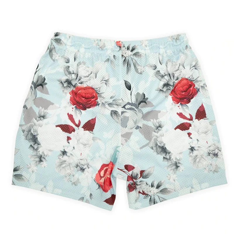 Rose Embroidered Hip Hop Shorts