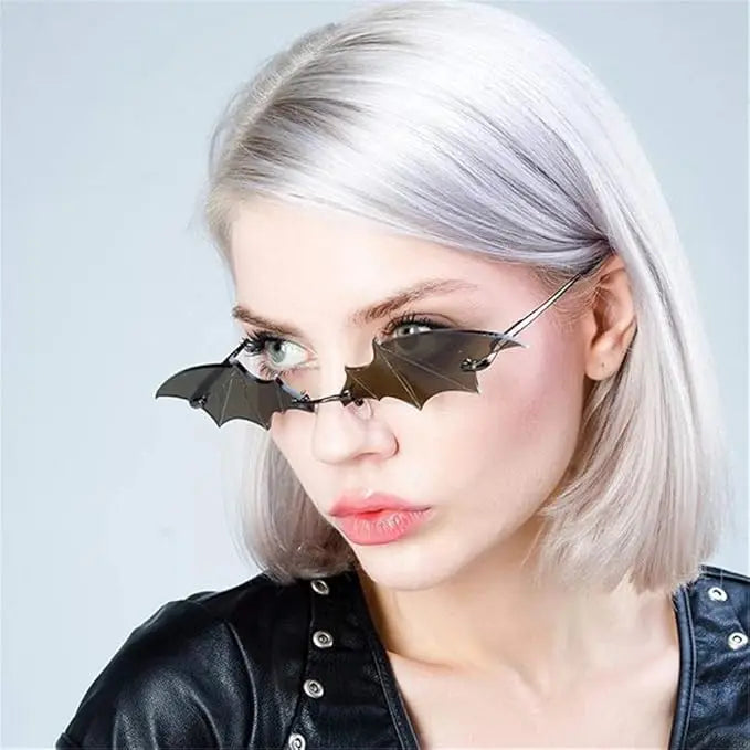 Bat Wing Rimless Sunglasses – Gothic Party Eyewear