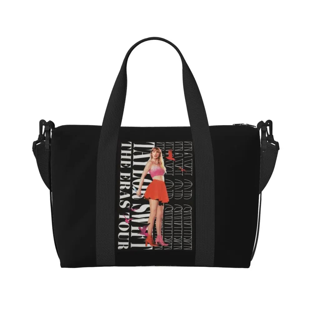 Custom The Eras Tour 1989 Taylor's Swift's American Pop Singer Tote Bag Women Large Capacity Beach Gym Travel Bags