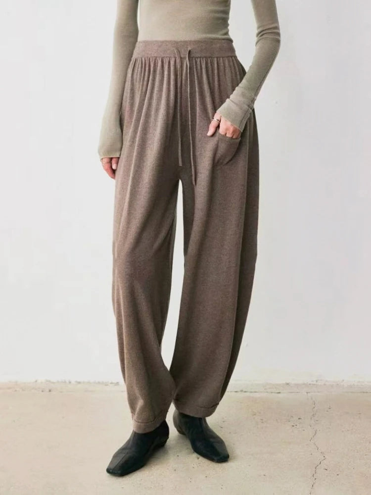 Women's Wool Drawstring Cocoon Pants