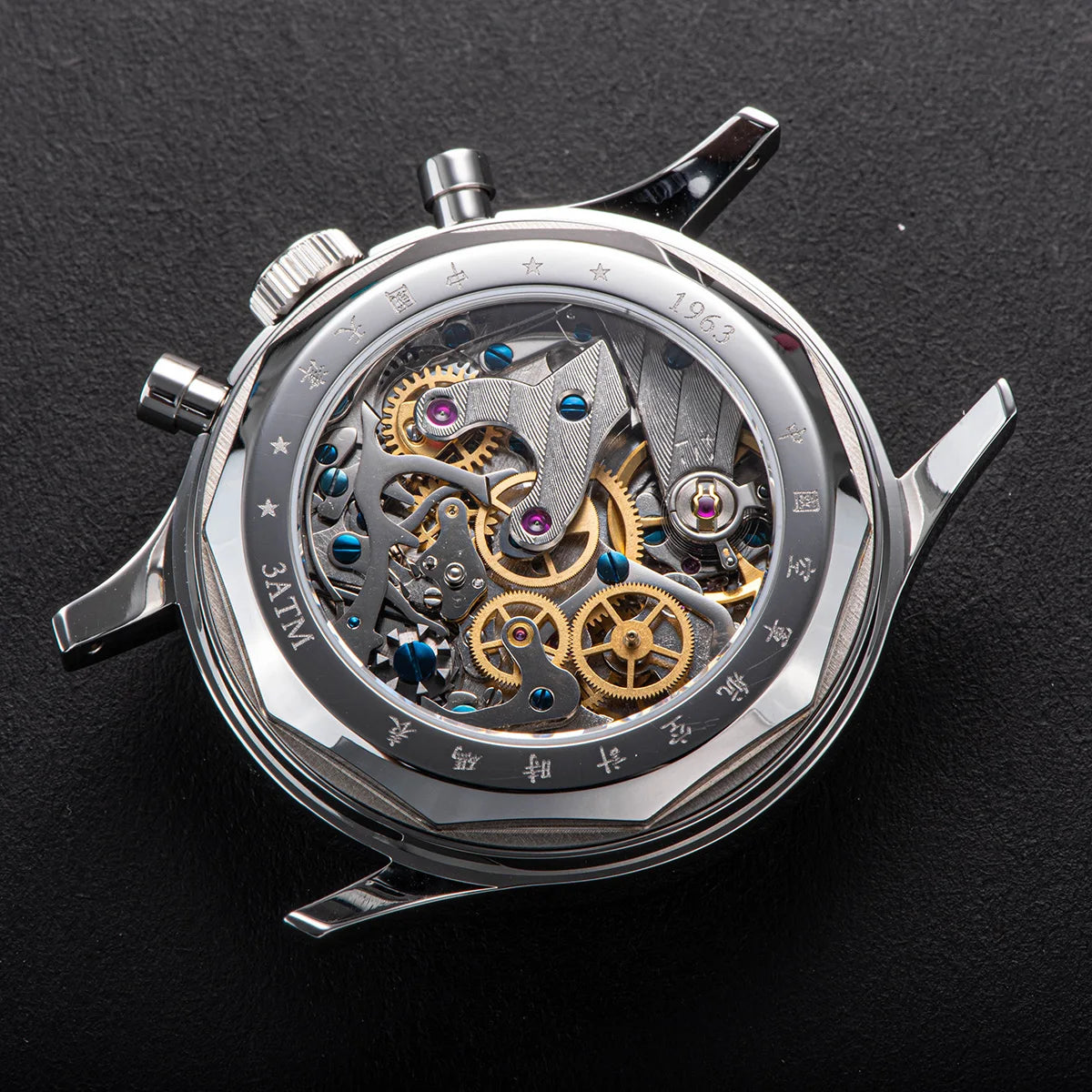 38mm 1963 Mens Watch Polit Chronograph Wristwatch ST1901 Mechanical Original Air Force 40mm Acylic Reloj Homber Tianjin Movement
