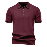 AIOPESON Men's Slim Fit Zipper Polo Shirt | Sport & Office