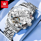 OLEVS 9910 Mens Watch Original Luxury Brand Waterproof Luminous  Automatic Mechanical Watch Dual Calendar Watch Box Reloj