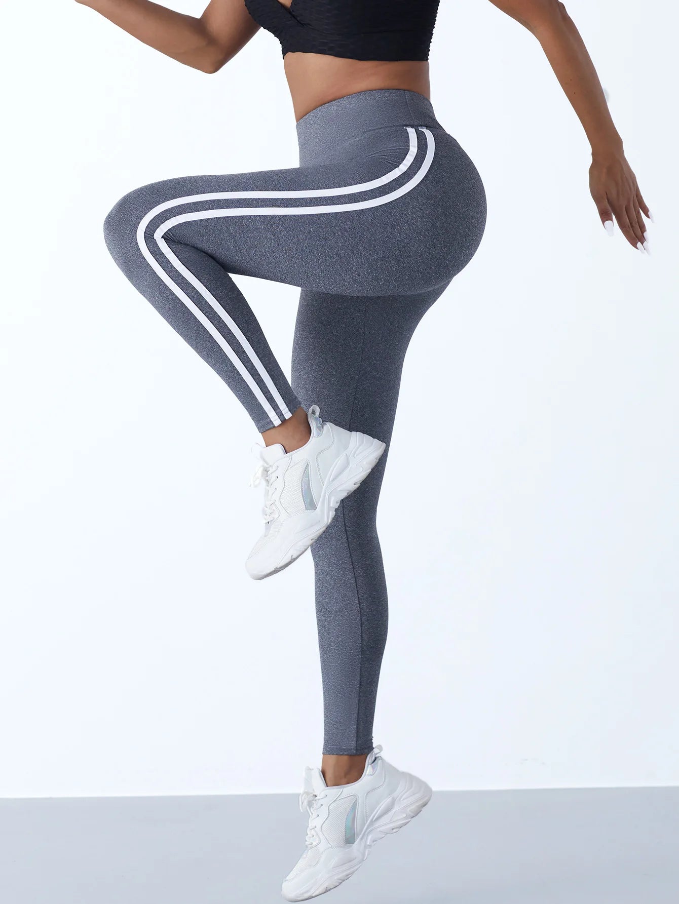 High-Waist Side Stripe Performance Leggings