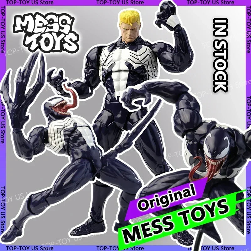 100% Original HOT Mess Toys Venom & Black Spider-Man Eddie Action Figure Anime Collectible Model Statue Gift Toys