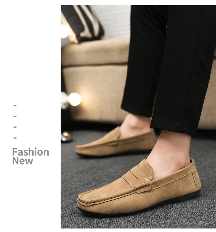 2026 Casual Men's Shoes Versatile Comfortable Work Shoes Driving Loafers Black, Grey, Khaki Three-Colour