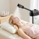 750ml Ozone Facial Steamer Height Adjustable Sprayer 360° Rotatable Movable Skin Care Equipment for Salon Beauty Spa White/Black