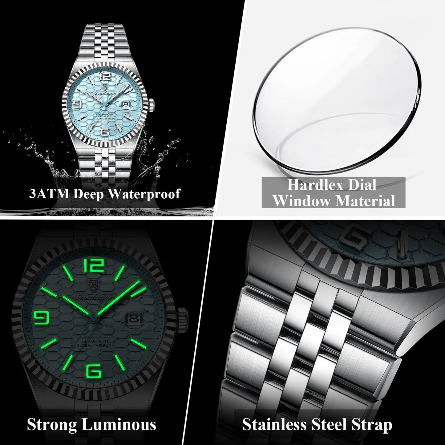 POEDAGAR 839 Men's Luxury Quartz Watch | Luminous & Waterproof
