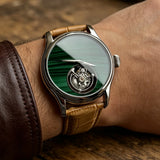 Merkur 100% Tourbillon Watch Men's Sapphire Waterproof Watch For Men Mechanical Wristwatches Relogio Masculino Leather Band