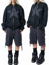 Women's Y2K Star Print Zip-Up Hoodie