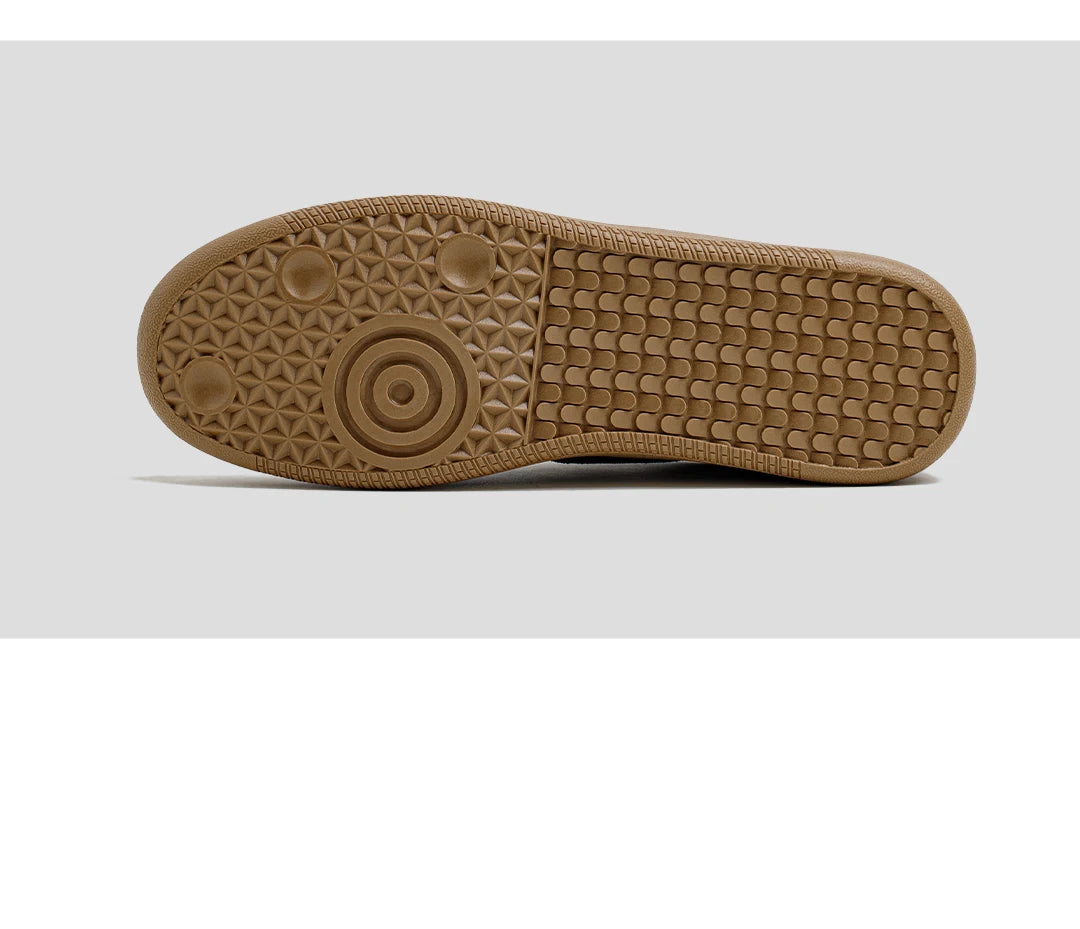 Maden Classic Brown Spliced German Trainer Shoes Flat Low-top Sneakers for Men's Spring and Autumn Casual Lace-up Sporty Shoes